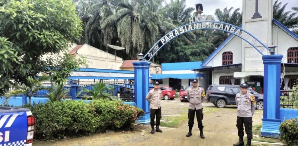 Polsek Bagan Sinembah Gelar PAM Ibadah Minggu