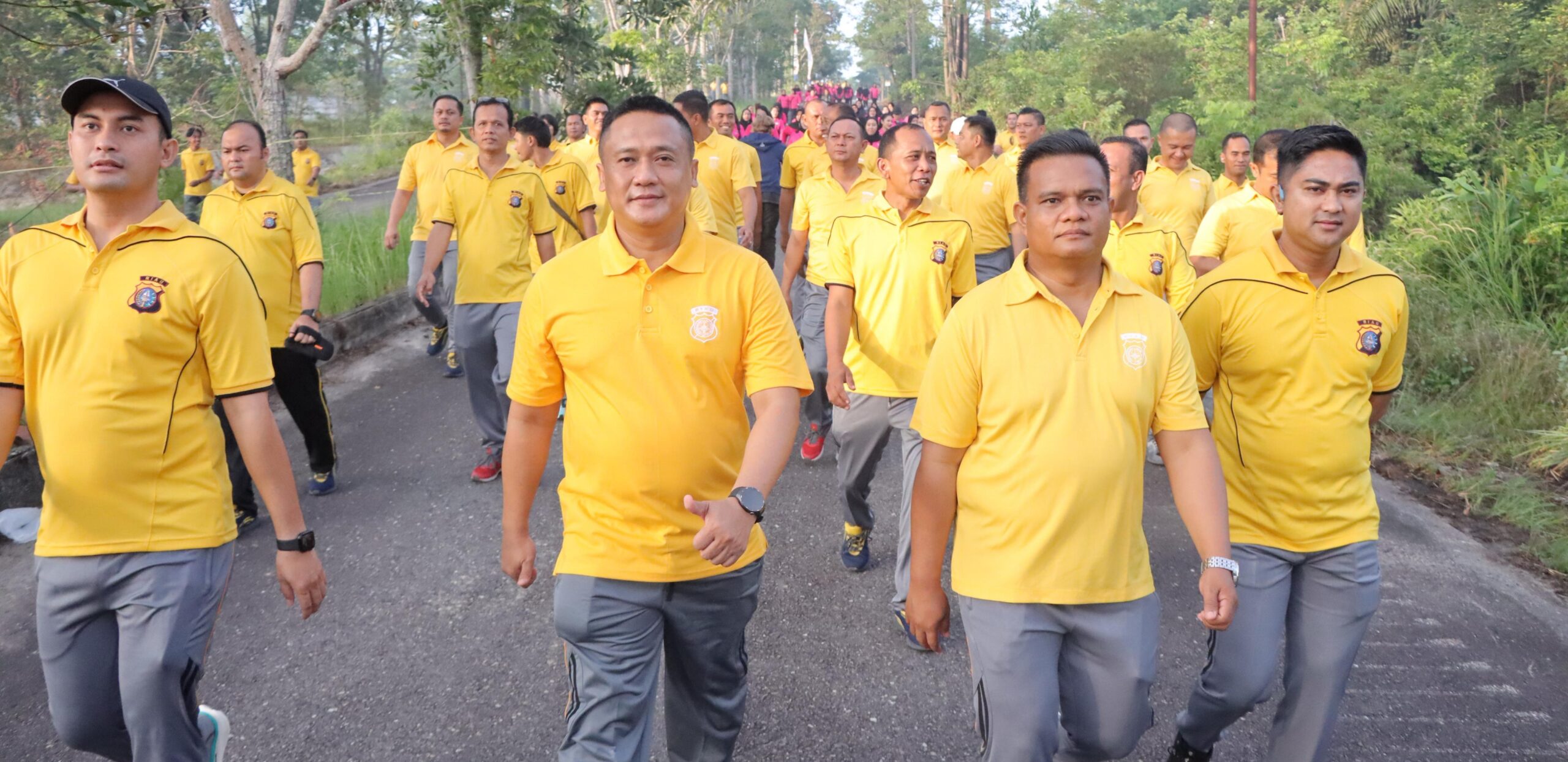 Peringati HUT&nbsp; Bhayangkara ke 79 Polres Rohil Gelar Jalan Santai