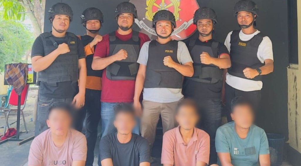 Satreskrim Polres Rohil Ciduk 4 Pelaku Pencurian Mobil Cayla