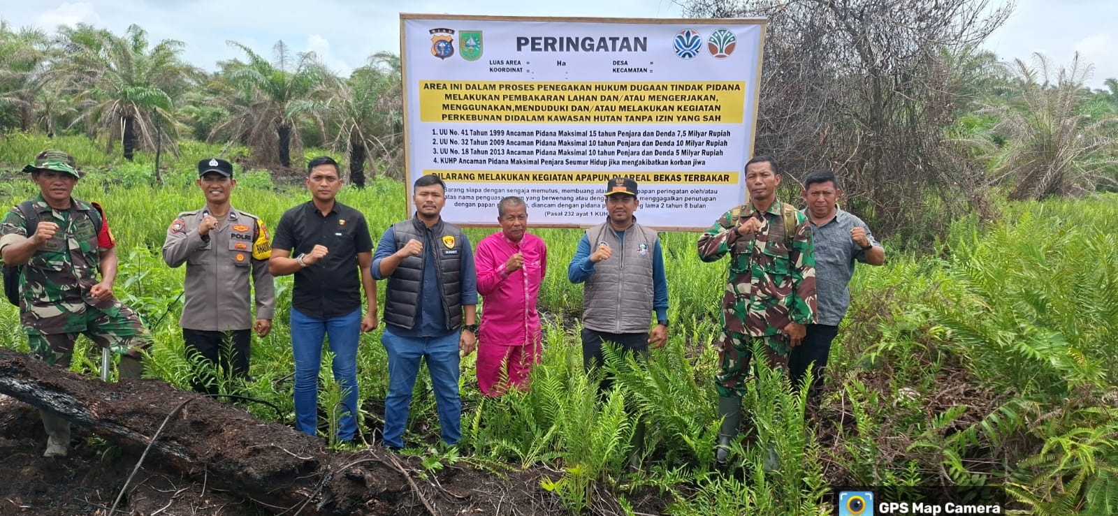 Cegah Karlahut Polsek Bagan Sinembah Bersama Upika Pasang Plank Peringatan