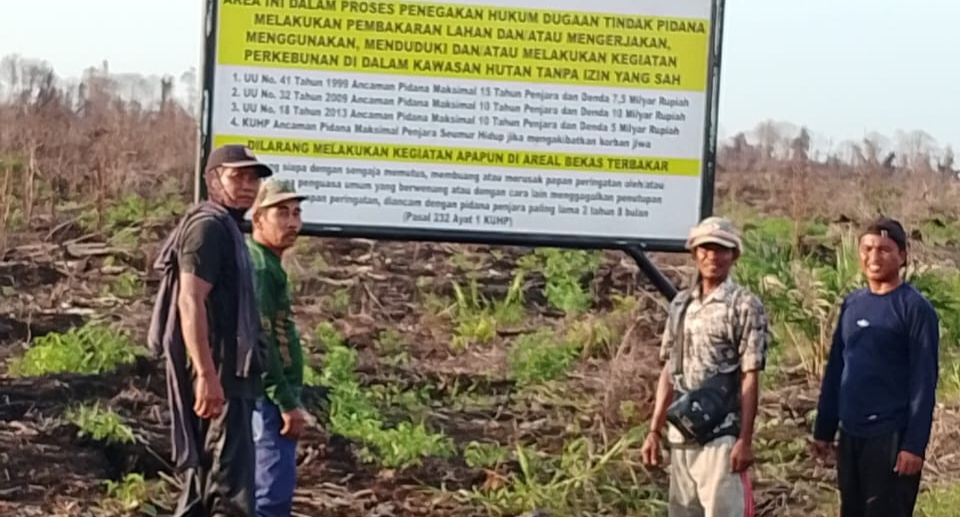 Polsek Kubu Pasang Plank Peringatan Antisipasi Karlahut