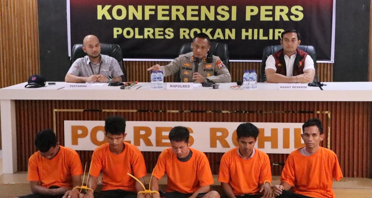 Polres Rohil Ungkap Jaringan Pencurian Kabel Reda PT PHR