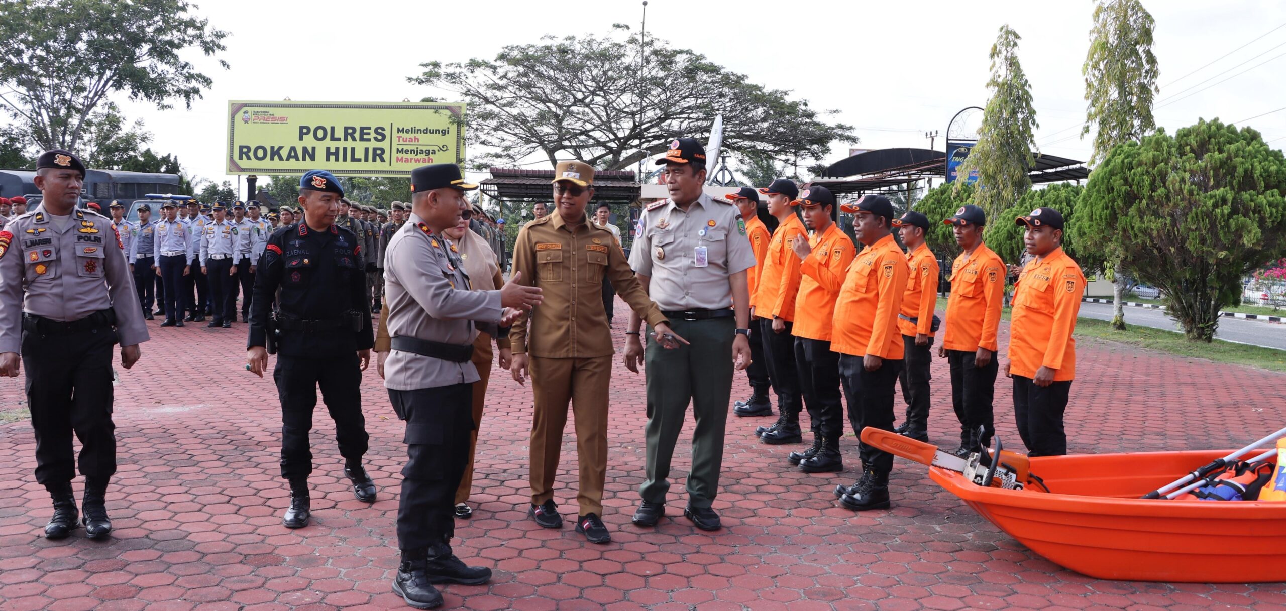 Antisipasi Bencana Polres Rohil dan Forkopimda Gelar Apel Siaga
