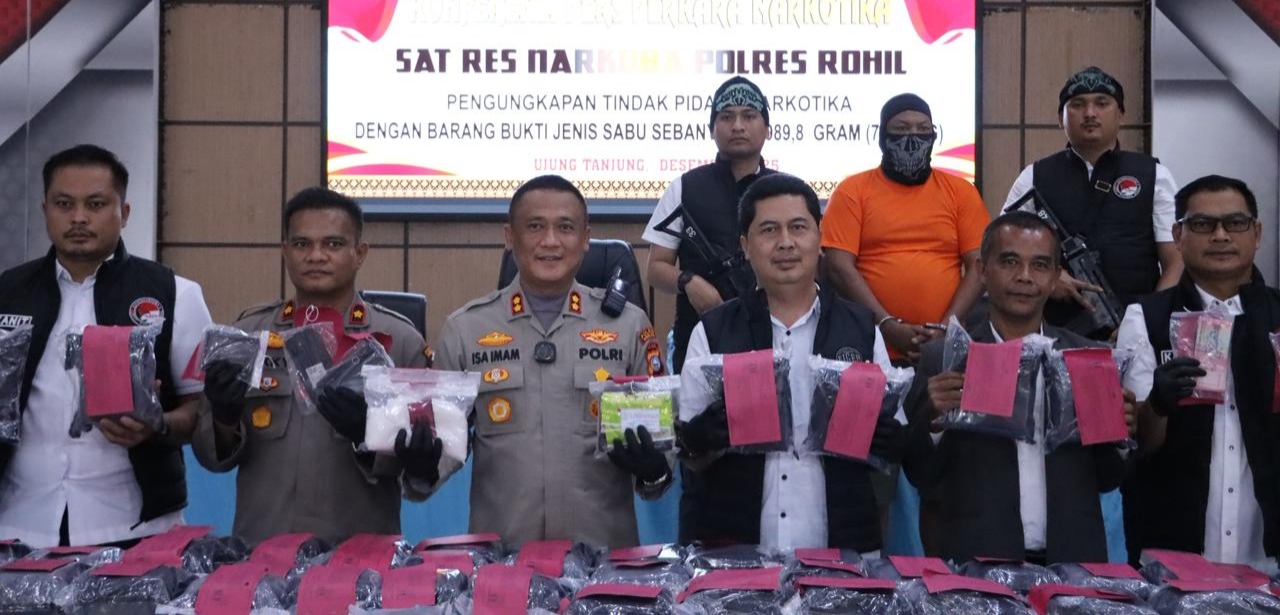 Polres Rohil Berhasil Ungkap 79,98 Kg Sabu