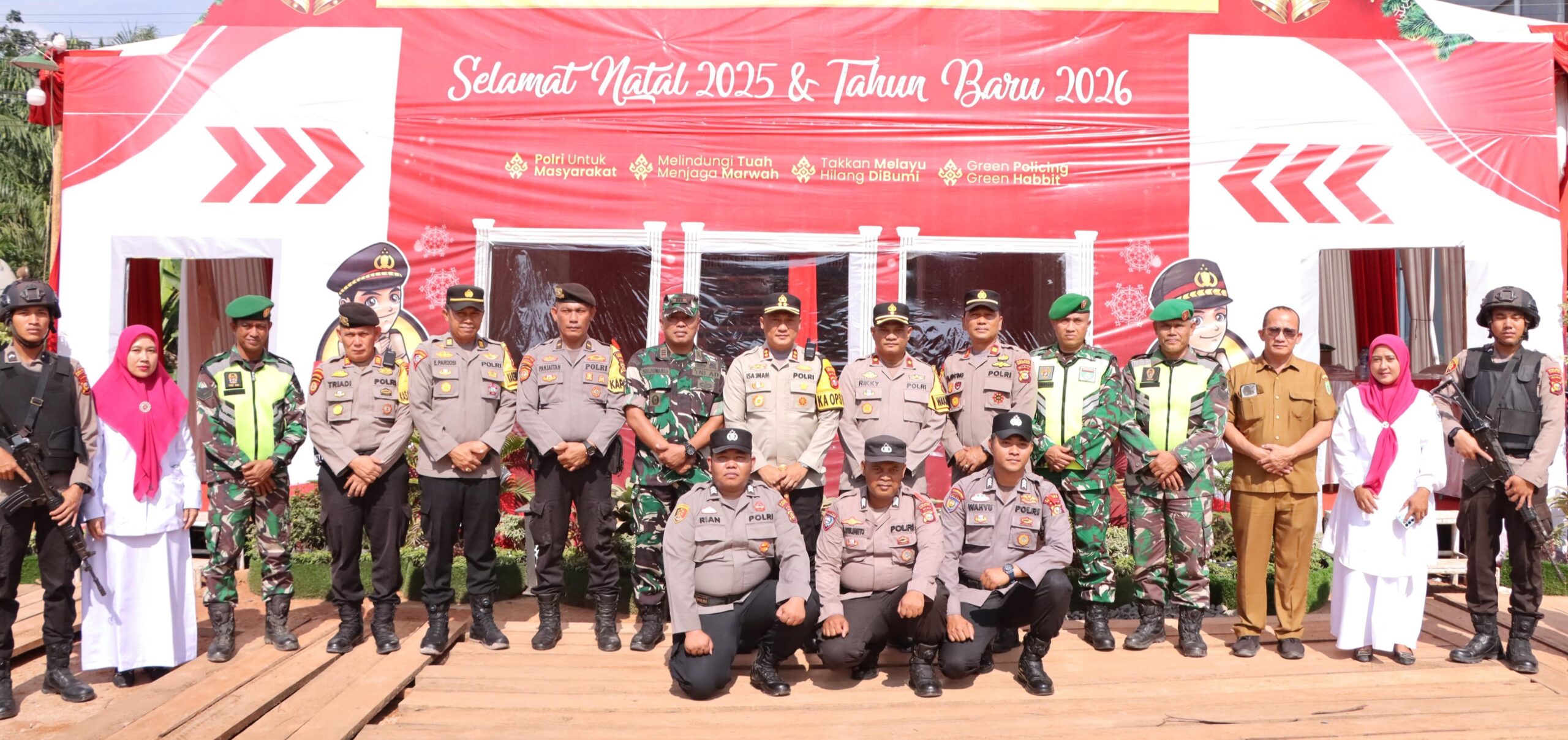 Agar Nataru Aman dan Lancar Kapolres Rohil Cek Pos PAM KM 8 Balam&nbsp;