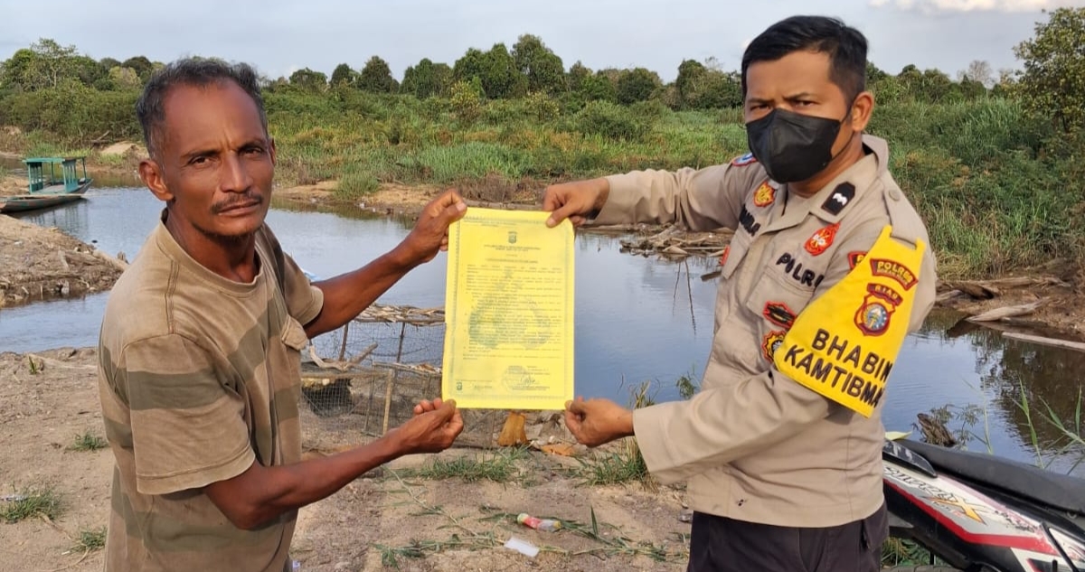 Polsek Pujud Sosialisasi Maklumat Kapolda Riau Larangan Membakar Hutan dan Lahan
