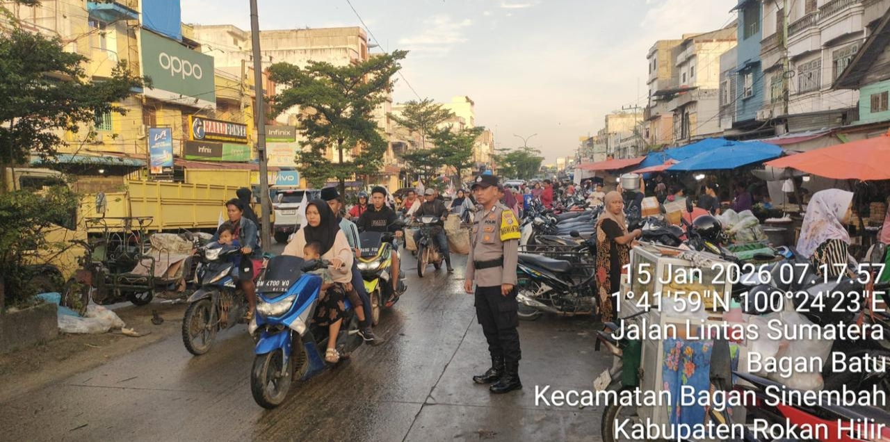Cegah Lakalantas Polsek Bagan Sinembah Gelar Strong Point