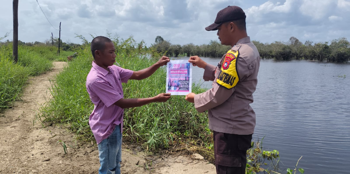 Polsek Pujud Gencar Sosialisasikan Larangan Membakar Lahan