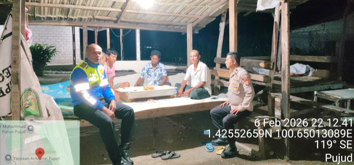 Cipta Kondusif Polsek Pujud Cek Pos Siskamling Warga