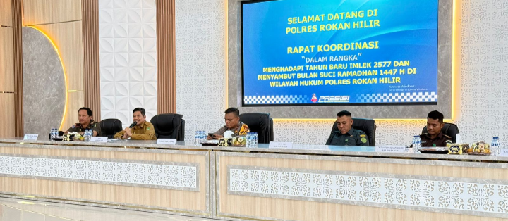 Sambut Ramadhan dan Imlek Polres Rohil Gelar Rakor Bersama Forkopimda