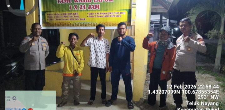 Cipta Kondusif Polsek Pujud Rutin Cek Pos Siskamling Warga