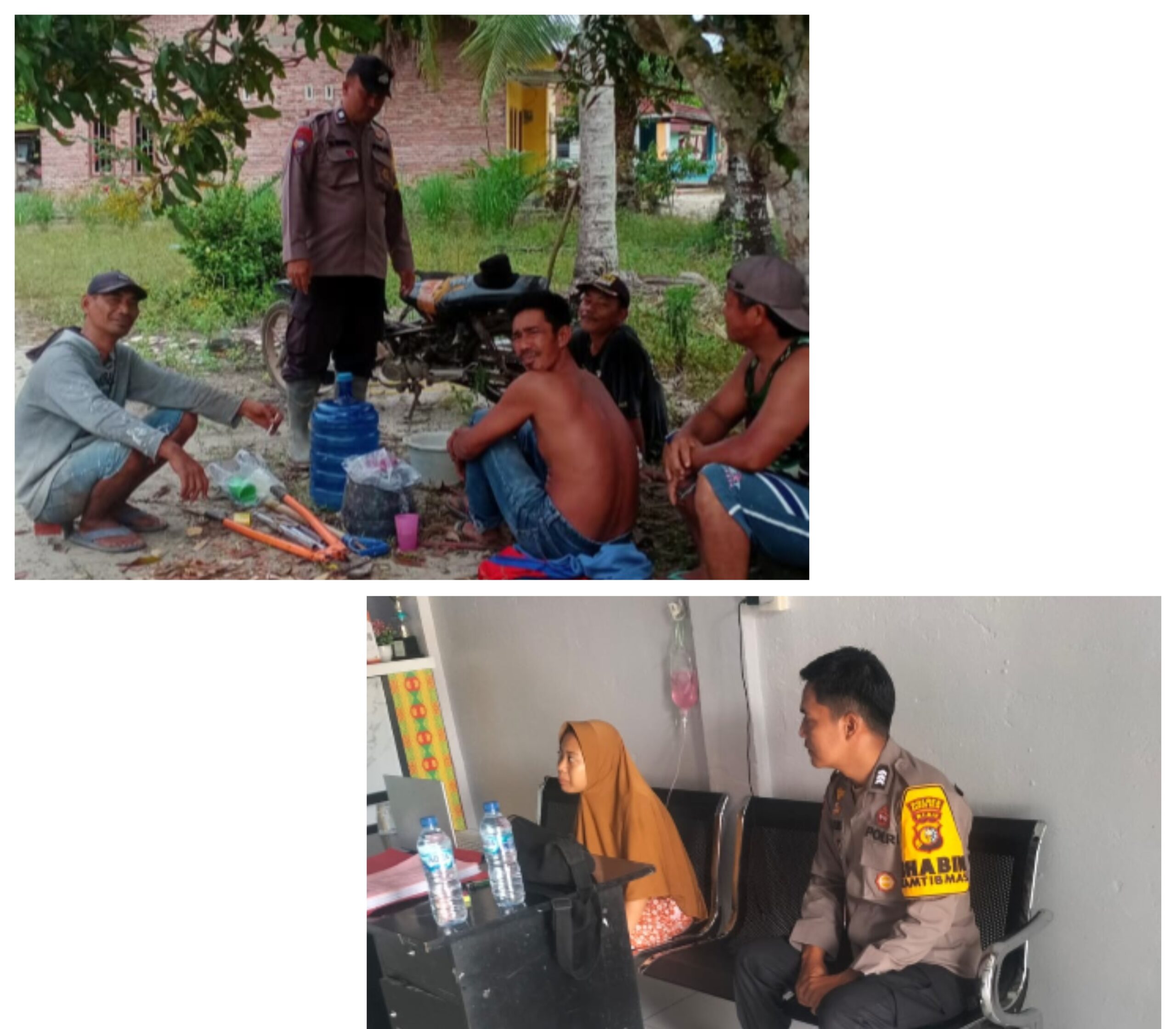 Polsek Pujud Sampaikan Pesan Kamtibmas di Desa Tanjung Sari dan Perkebunan Siarang Arang