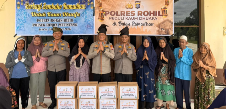Peduli Kaum Duafa Polres Rohil Salurkan 30 Paket Sembako
