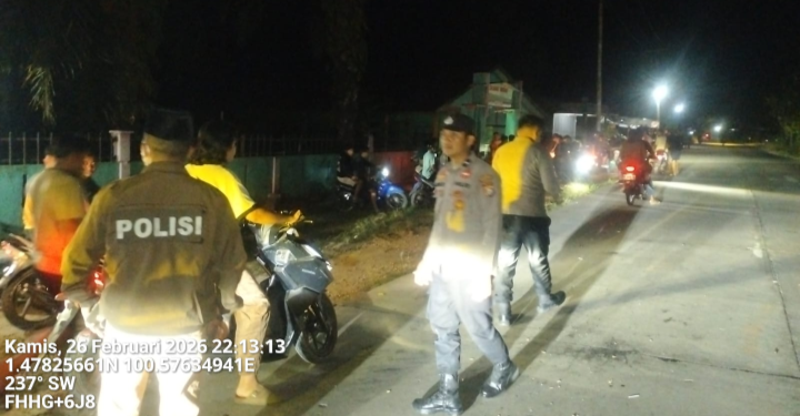 Cegah Balap Liar dan C3 Tim Raga Polsek Pujud Rutin Patroli