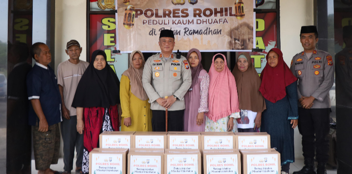 Kaum Duafa TPTM Terima 30 Paket Sembako Dari Polres Rohil