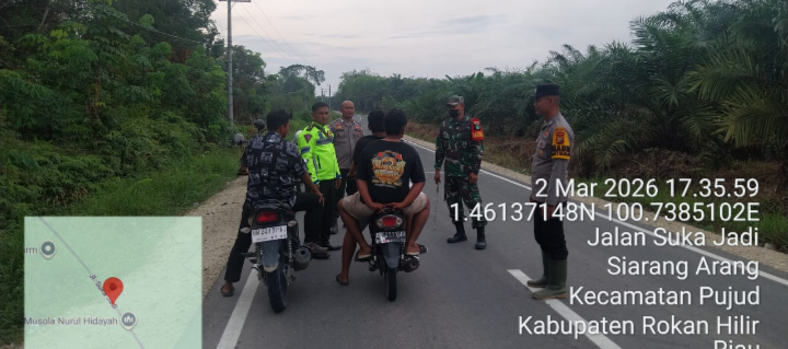 Cegah Balap Liar dan Premanisme Polsek Pujud Gelar Patroli