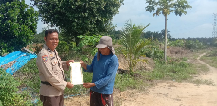 Sosialisasi Rutin Polsek Pujud Himbau Warga Jangan Membakar Hutan