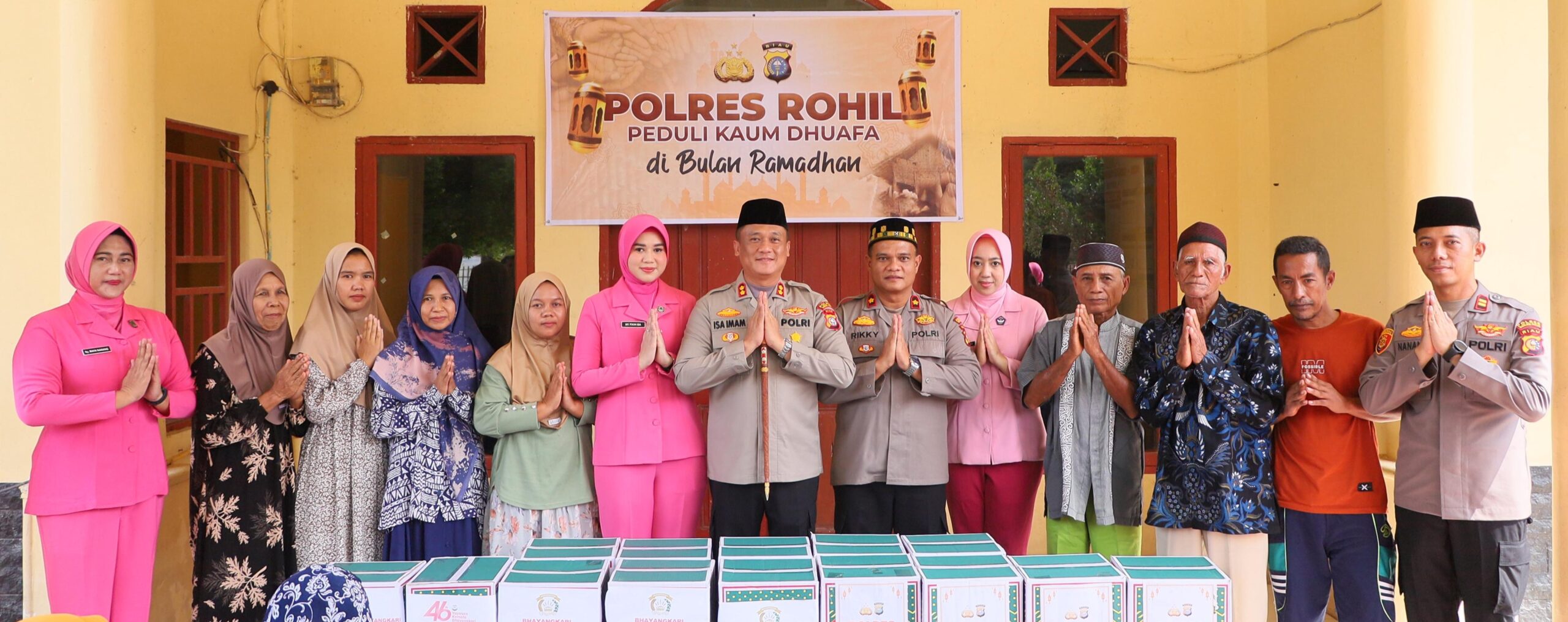 Kali Ini Polres Rohil Salurkan Sembako ke Rantau Kopar