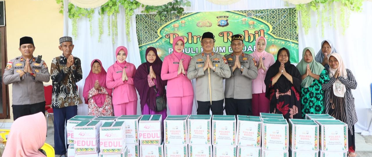 Polres Rohil Berikan Sembako ke Kaum Duafa dan Santuni Tahfidz Qur’an di Palika