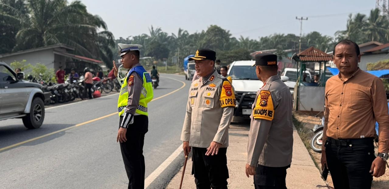 Kapolres Rohil Pantau Arus Balik, Lancar dan Kondusif