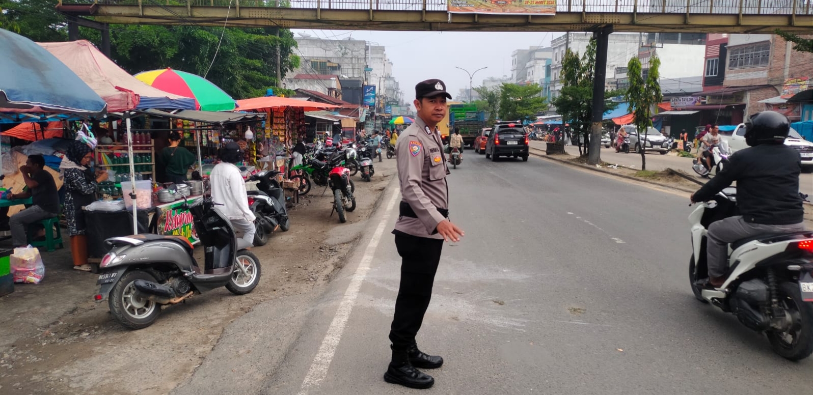 Agar Lalin Lancar Polsek Bagan Sinembah Gelar Strong Point Pagi