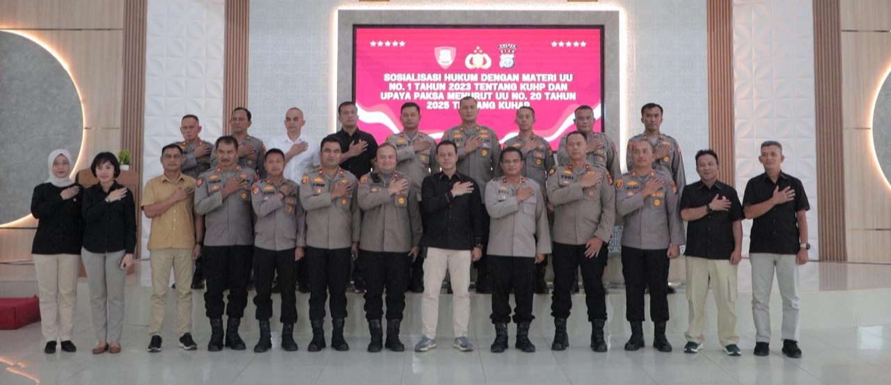 Terkait KUHP dan KUHAP Terbaru, Bidkum Polda Riau Sosialisasi ke Personil Polres Rohil