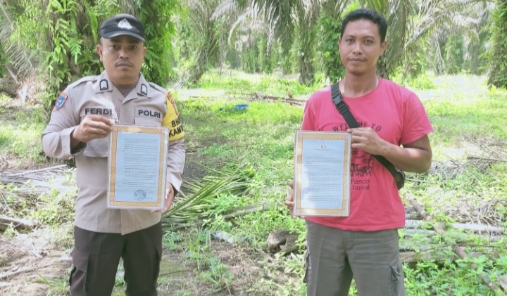 Cegah Karlahut Polsek Pujud Sosialisasi Maklumat Kapolda Riau