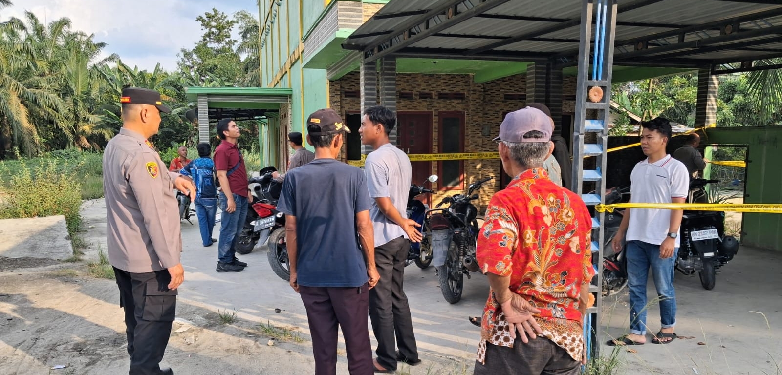 Polsek Pujud Pasang Police Line Rumah Terduga Tempat Narkoba