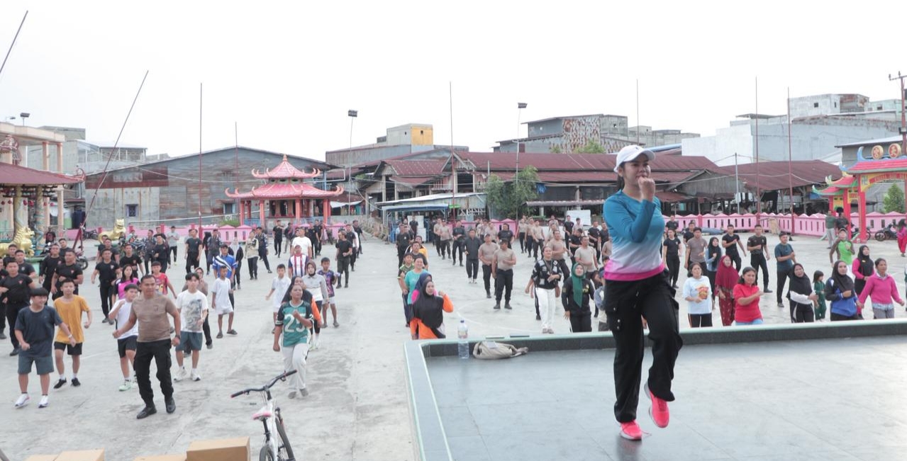 Perkuat Pendekatan Humanis Polres Rohil Gelar Senam Pagi Sehat