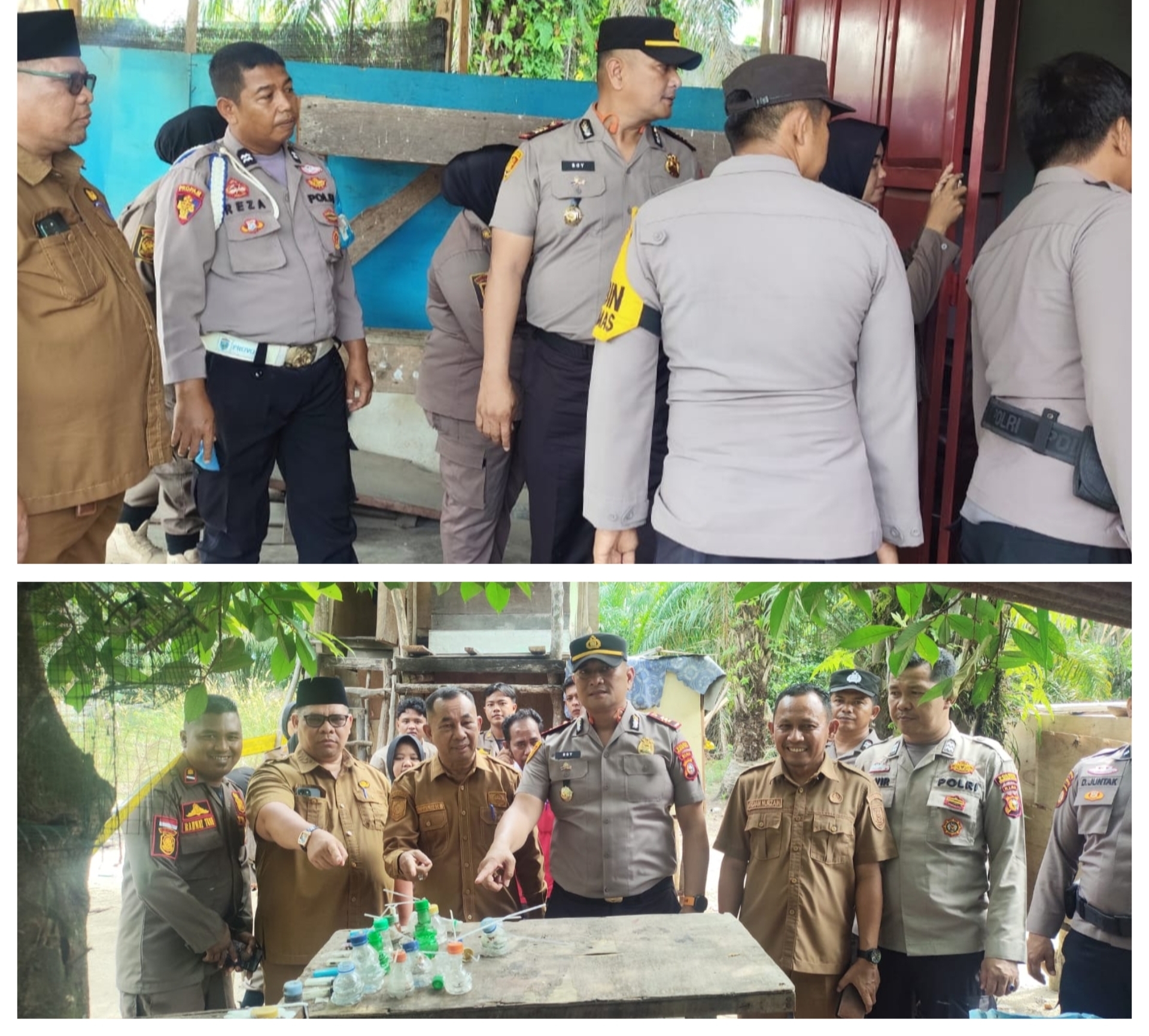 Tekan Peredaran Narkoba Polsek Pujud Gelar Patroli dan Pasang Police Line