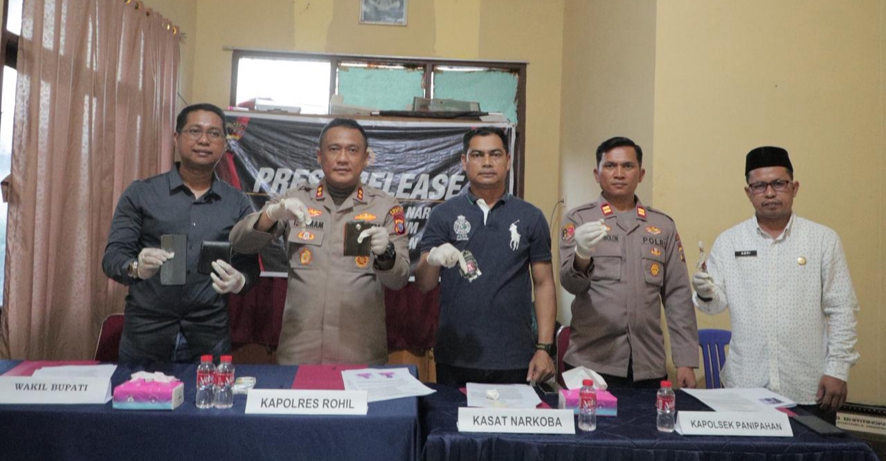 Berantas Narkoba Polres Rohil Press Release Pengungkapan Narkoba di Panipahan