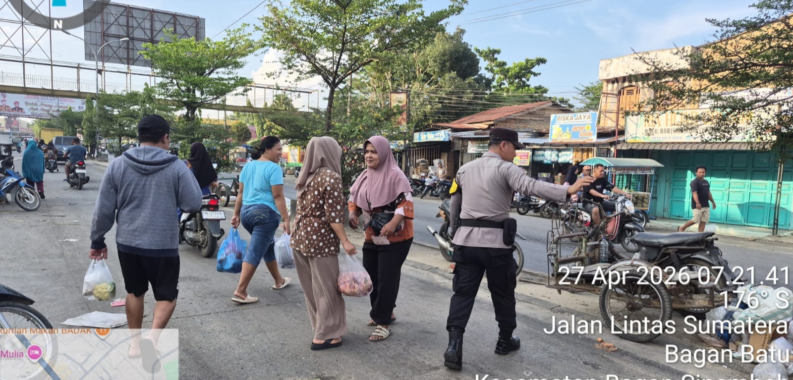 Antisipasi Laka Polsek Bagan Sinembah Gelar Strong Point Pagi